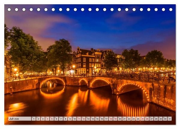 Produktbild: AMSTERDAM Idylle und Historie (Tischkalender 2026 DIN A5 quer), CALVENDO Monatskalender