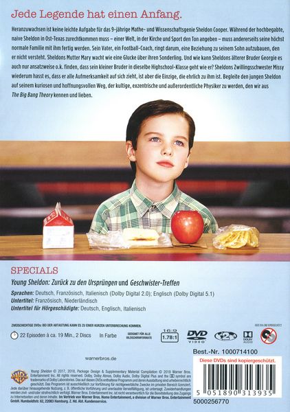 Produktbild: Young Sheldon - Die komplette erste Staffel [2 DVDs]