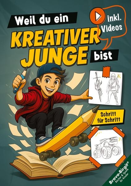 Produktbild: Zeichnen lernen f&uuml;r Jungs ab 8 Jahren - Schritt f&uuml;r Schritt mit Zeichenvideos