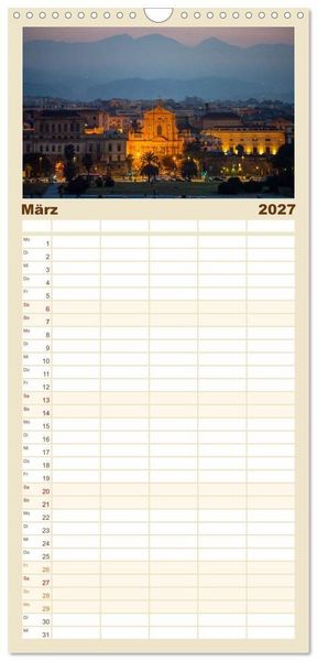 Produktbild: Familienplaner 2027 - Sehnsuchtsh&auml;fen in der Nacht mit 5 Spalten (Wandkalender, 21 x 45 cm) CALVENDO