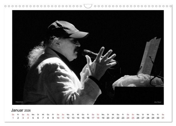 Produktbild: Internationale Meister des Jazz in Schwarzwei&szlig; (Wandkalender 2026 DIN A3 quer), CALVENDO Monatskalender