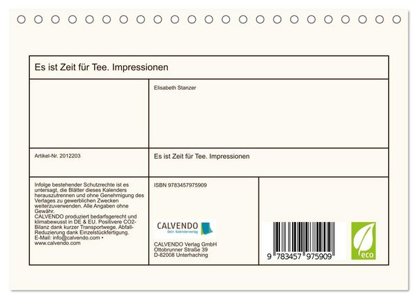 Produktbild: Es ist Zeit f&uuml;r Tee. Impressionen (Tischkalender 2026 DIN A5 quer), CALVENDO Monatskalender