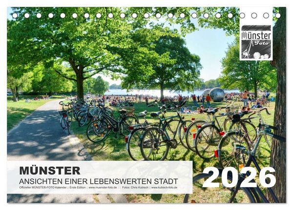 Produktbild: M&Uuml;NSTER :: Ansichten einer lebenswerten Stadt (Tischkalender 2026 DIN A5 quer), CALVENDO Monatskalender