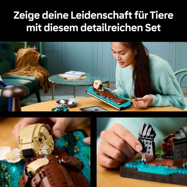 Produktbild: LEGO Ideas 21366 Schwimmende Otter, 3D Modellbau mit Tierfigur