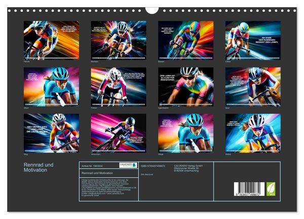 Produktbild: Rennrad und Motivation (Wandkalender 2026 DIN A3 quer), CALVENDO Monatskalender
