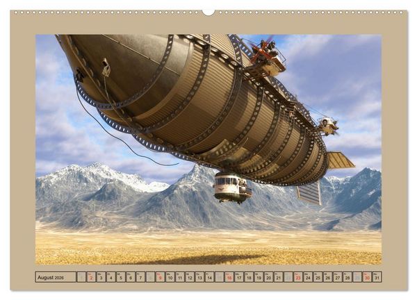 Produktbild: Steampunk Luftschiffe (hochwertiger Premium Wandkalender 2026 DIN A2 quer), Kunstdruck in Hochglanz