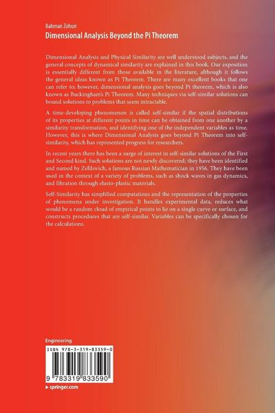 Produktbild: Dimensional Analysis Beyond the Pi Theorem