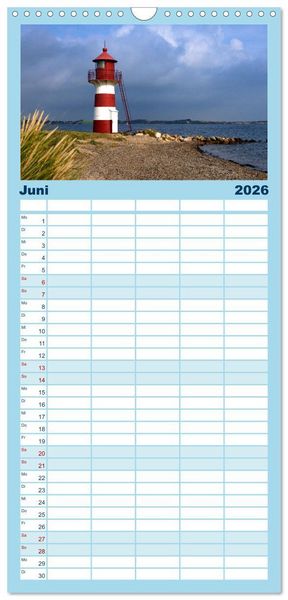 Produktbild: Familienplaner 2026 - D&auml;nemarks Nordseezauber mit 5 Spalten (Wandkalender, 21 x 45 cm) CALVENDO