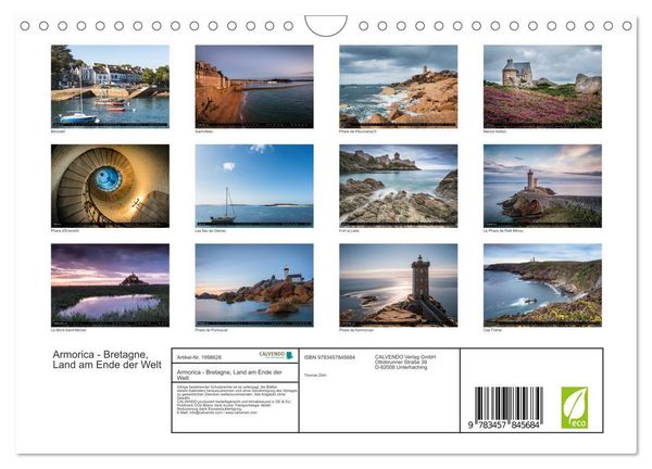 Produktbild: Armorica - Bretagne, Land am Ende der Welt (Wandkalender 2026 DIN A4 quer), CALVENDO Monatskalender