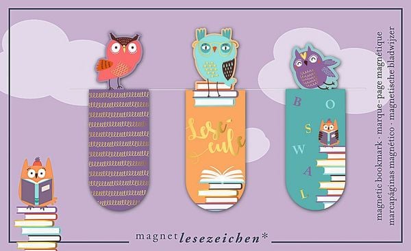 Produktbild: Magnetlesezeichen Lustige Leseeulen