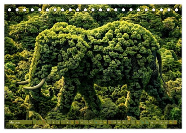 Produktbild: Elefanten - modern Art (Tischkalender 2026 DIN A5 quer), CALVENDO Monatskalender
