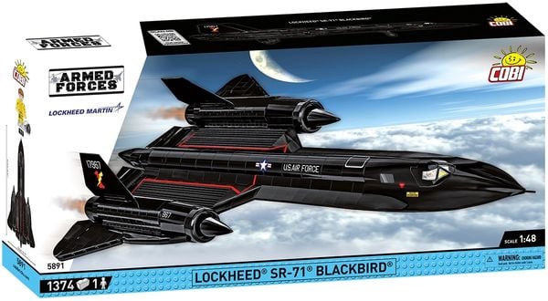 Produktbild: COBI Armed Forces 5891 - Lockheed SR-71 Blackbird, US Milit&auml;r Flugzeug, Bausatz 1:48, 1374 Klemmbausteine/1 Figur
