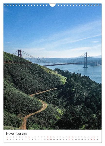 Produktbild: San Francisco - Cable Cars, Golden Gate Bridge und Lombard Street (Wandkalender 2026 DIN A3 hoch), CALVENDO Monatskalender