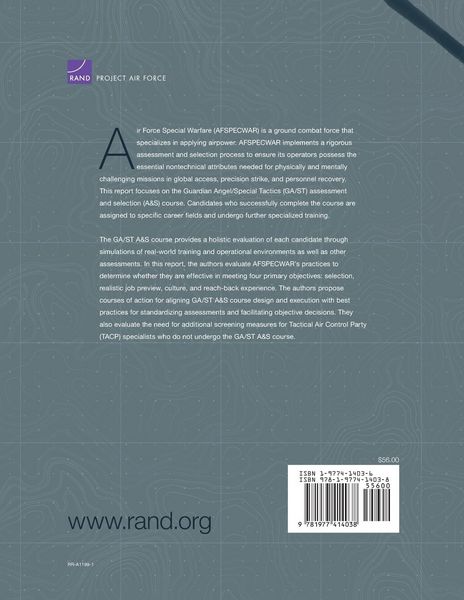 Produktbild: Assessment and Selection for U.S. Air Force Special Warfare