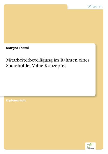 Produktbild: Mitarbeiterbeteiligung im Rahmen eines Shareholder Value Konzeptes