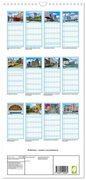 Produktbild: Familienplaner 2027 - Rotterdam - modern und pulsierend mit 5 Spalten (Wandkalender, 21 x 45 cm) CALVENDO