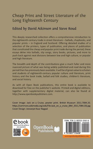 Produktbild: Cheap Print and Street Literature of the Long Eighteenth Century