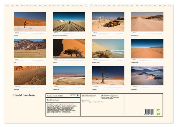 Produktbild: Des&eacute;rt namibien (Calendrier mural 2026 DIN A2 vertical), CALVENDO calendrier mensuel