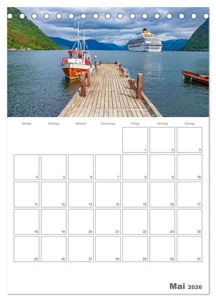 Produktbild: Norwegen - Reiseplaner (Tischkalender 2026 DIN A5 hoch), CALVENDO Monatskalender