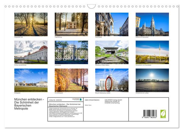 Produktbild: M&uuml;nchen entdecken - Die Sch&ouml;nheit der Bayerischen Metropole (Wandkalender 2026 DIN A3 quer), CALVENDO Monatskalender