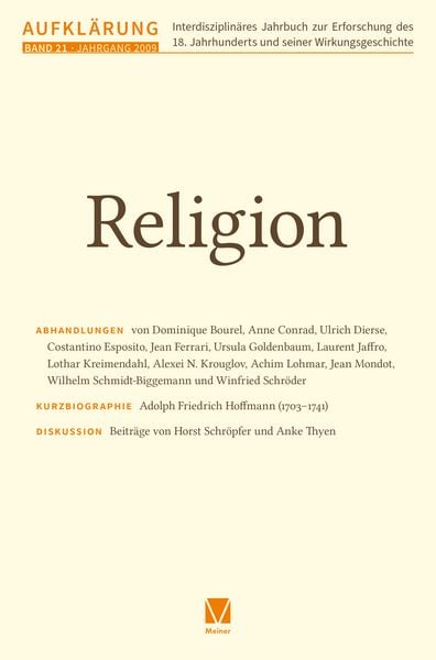 Produktbild: Aufkl&auml;rung, Band 21: Religion