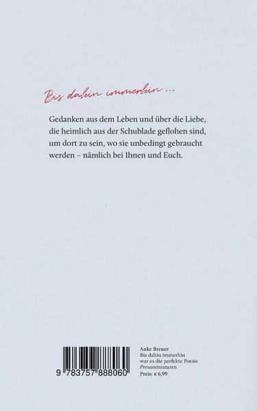 Produktbild: Bis dahin immerhin war es die perfekte Poesie