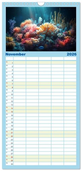 Produktbild: Familienplaner 2026 - Fantasie bei die Fische! mit 5 Spalten (Wandkalender, 21 x 45 cm) CALVENDO