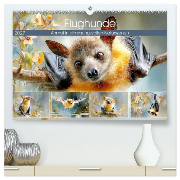 Produktbild: Flughunde. Anmut in stimmungsvollen Naturszenen (hochwertiger Premium Wandkalender 2027 DIN A2 quer), Kunstdruck in Hochglanz