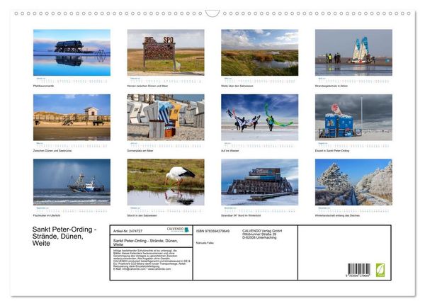 Produktbild: Sankt Peter-Ording - Str&auml;nde, D&uuml;nen, Weite (Wandkalender 2027 DIN A2 quer), CALVENDO Monatskalender