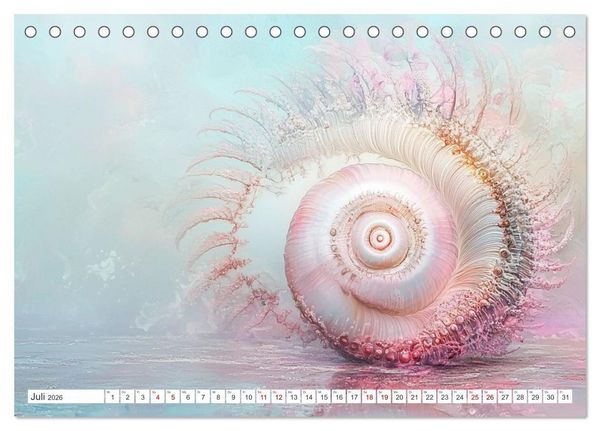 Produktbild: Sandgefl&uuml;ster und Muschelzauber (Tischkalender 2026 DIN A5 quer), CALVENDO Monatskalender