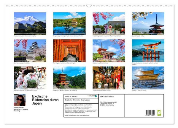 Produktbild: Exotische Bilderreise durch Japan (Wandkalender 2026 DIN A2 quer), CALVENDO Monatskalender