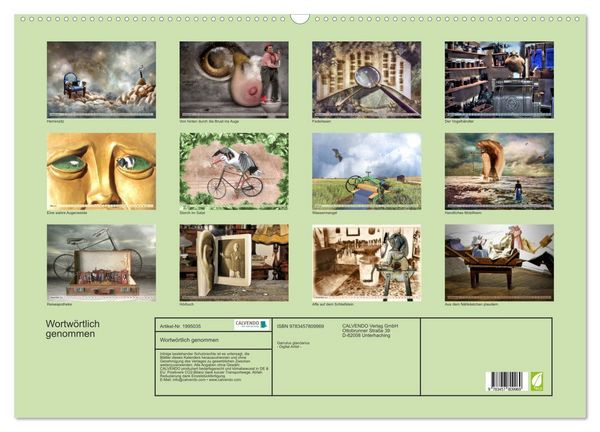 Produktbild: Wortw&ouml;rtlich genommen (Wandkalender 2026 DIN A2 quer), CALVENDO Monatskalender