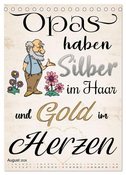 Produktbild: Opa ist der Coolste (Tischkalender 2026 DIN A5 hoch), CALVENDO Monatskalender