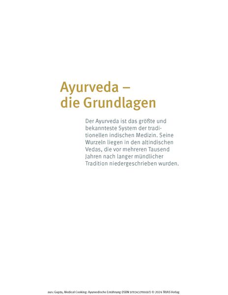Produktbild: Medical Cooking: Ayurvedische Ernährung