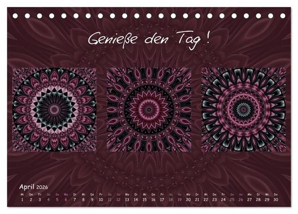 Produktbild: Mandala Trilogien (Tischkalender 2026 DIN A5 quer), CALVENDO Monatskalender