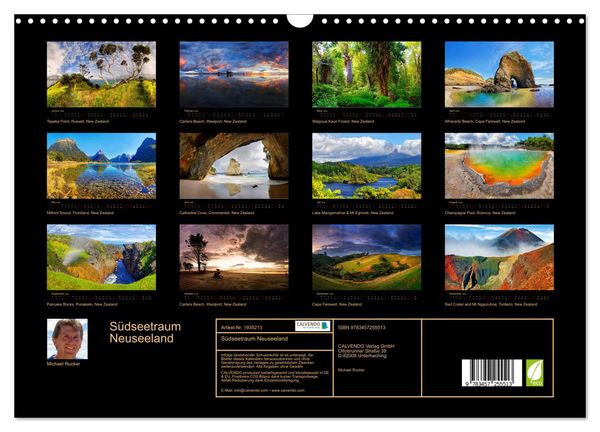 Produktbild: S&uuml;dseetraum Neuseeland (Wandkalender 2026 DIN A3 quer), CALVENDO Monatskalender