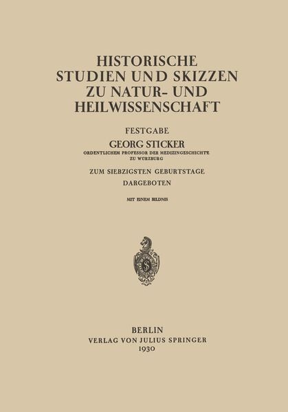 Produktbild: Historische Studien und Skizzen zu Natur- und Heilwissenschaft