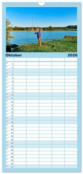 Produktbild: Familienplaner 2026 - Angeln - meine Leidenschaft mit 5 Spalten (Wandkalender, 21 x 45 cm) CALVENDO