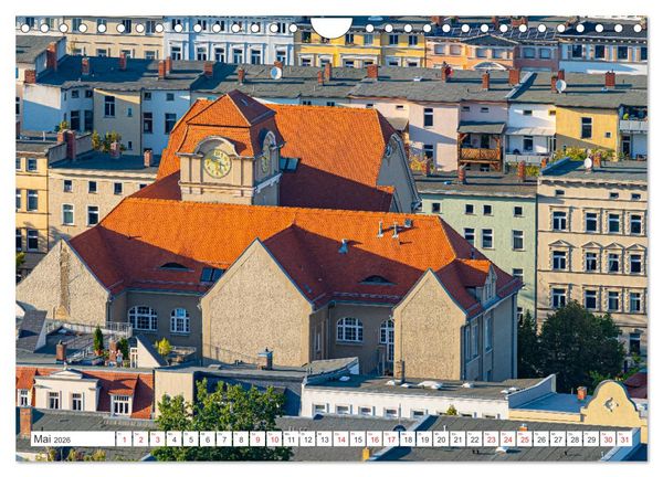 Produktbild: Halle an der Saale von oben (Wandkalender 2026 DIN A4 quer), CALVENDO Monatskalender