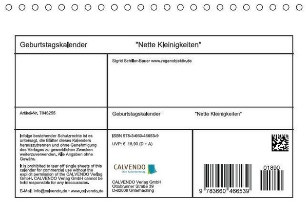 Produktbild: Geburtstagskalender "Nette Kleinigkeiten" (Tischkalender immerw&auml;hrend DIN A5 quer)