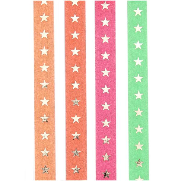 Produktbild: Tape Set Neon, Sterne MIX, 4 Stk, 1,5cm x 10m