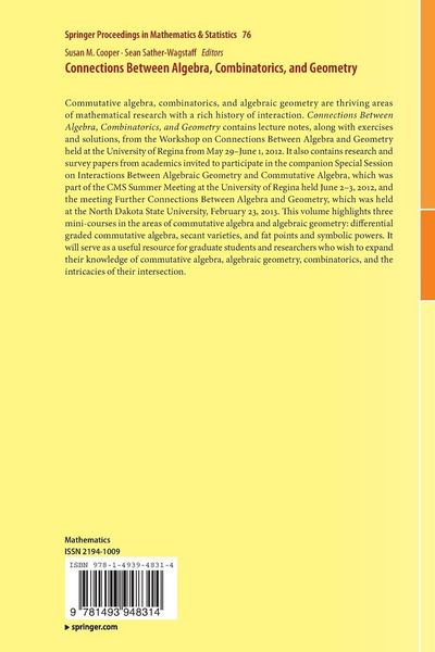 Produktbild: Connections Between Algebra, Combinatorics, and Geometry