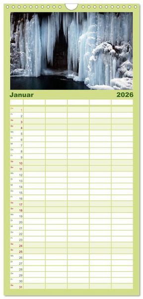 Produktbild: Familienplaner 2026 - Oasen der Ruhe 2026 / Geburtstagskalender mit 5 Spalten (Wandkalender, 21 x 45 cm) CALVENDO
