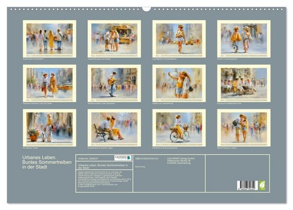 Produktbild: Urbanes Leben. Buntes Sommertreiben in der Stadt (Wandkalender 2027 DIN A2 quer), CALVENDO Monatskalender