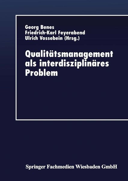 Produktbild: Qualit&auml;tsmanagement als interdisziplin&auml;res Problem