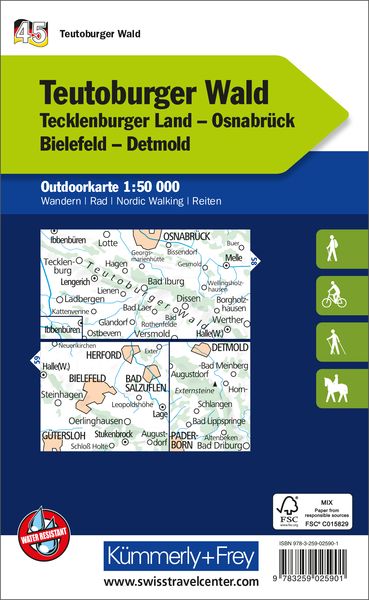 Teutoburger Wald Nr. 45 Outdoorkarte Deutschland 1:50 000