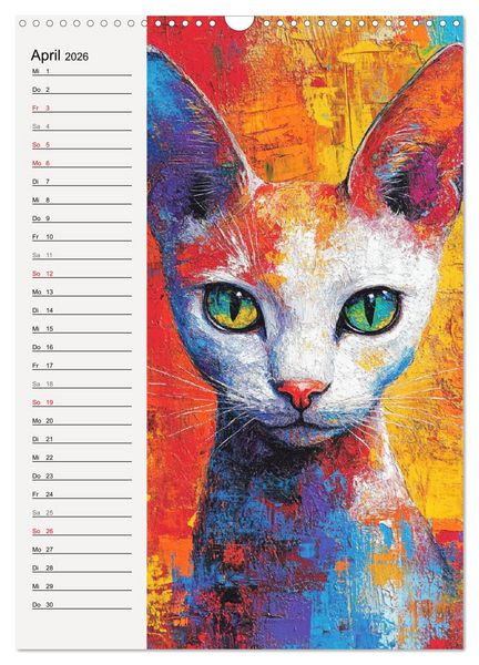 Produktbild: Katzenportraits. Moderne Samtpfoten-Kunst (Wandkalender 2026 DIN A3 hoch), CALVENDO Monatskalender