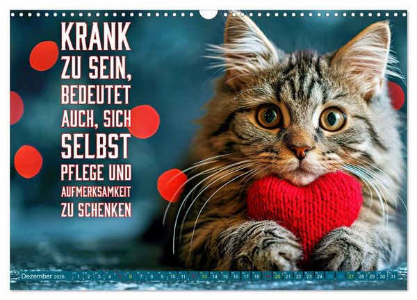 Produktbild: Gute Besserung - mit coolen Spr&uuml;chen (Wandkalender 2026 DIN A3 quer), CALVENDO Monatskalender