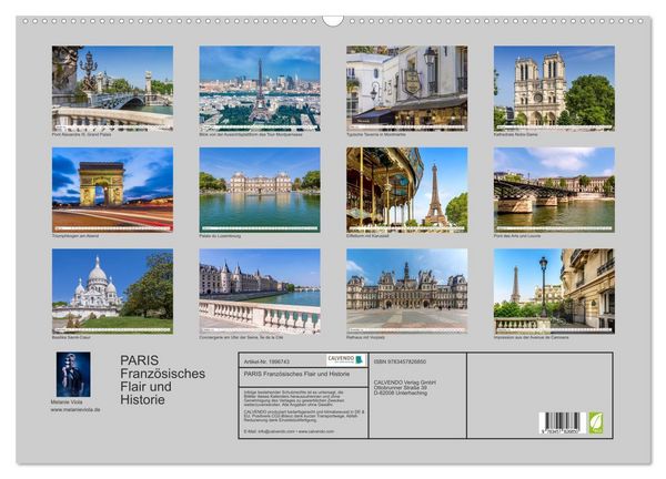 Produktbild: PARIS Franz&ouml;sisches Flair und Historie (Wandkalender 2026 DIN A2 quer), CALVENDO Monatskalender