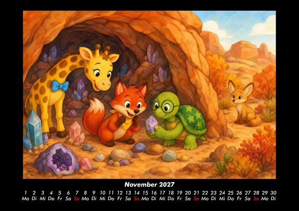 Produktbild: W&uuml;sten-Abenteuer mit Nala, Finn & Taz 2027 Fotokalender DIN A3